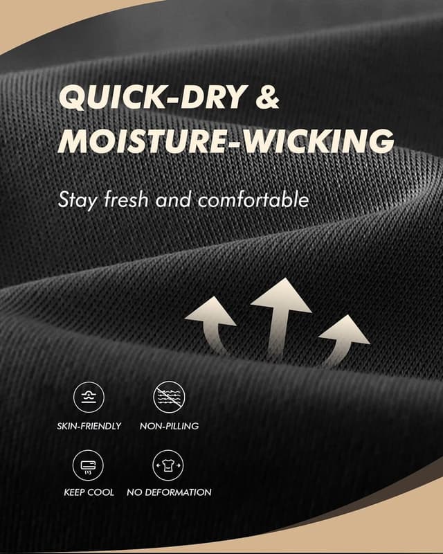 Detalle de BOOJO 3 Pack Men’s Quick Dry Gym T-Shirts (Crew Neck) for Training & Running