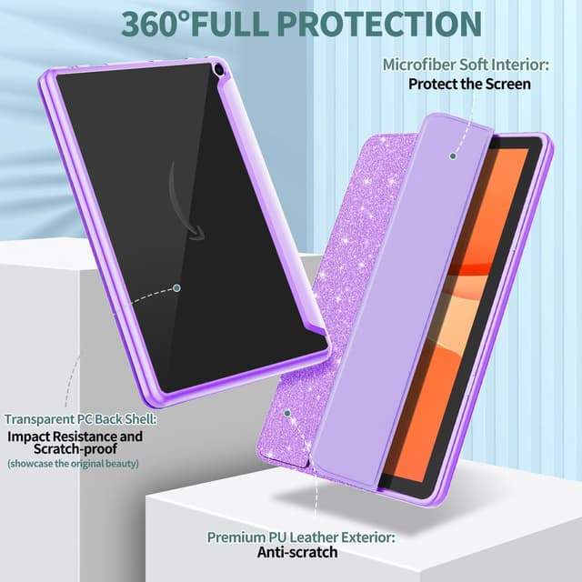 Thumbnail 3 de Mansiruyi 10.1in Tablet Case Glitter Purple