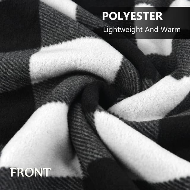 Detalle de SIVENKE Damen Poncho Fleece als tragbare Decke mit Knöpfen – kariertes Wickel-Überwurf im Poncho-Design