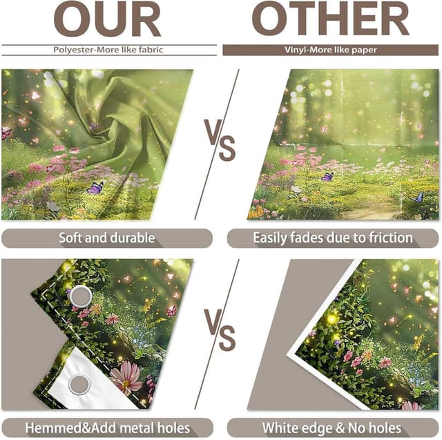 Detalle de Luminora 8x6ft Enchanted Spring Magic Forest backdrop tapestry (243 x 180 cm) for kids’ photo booths