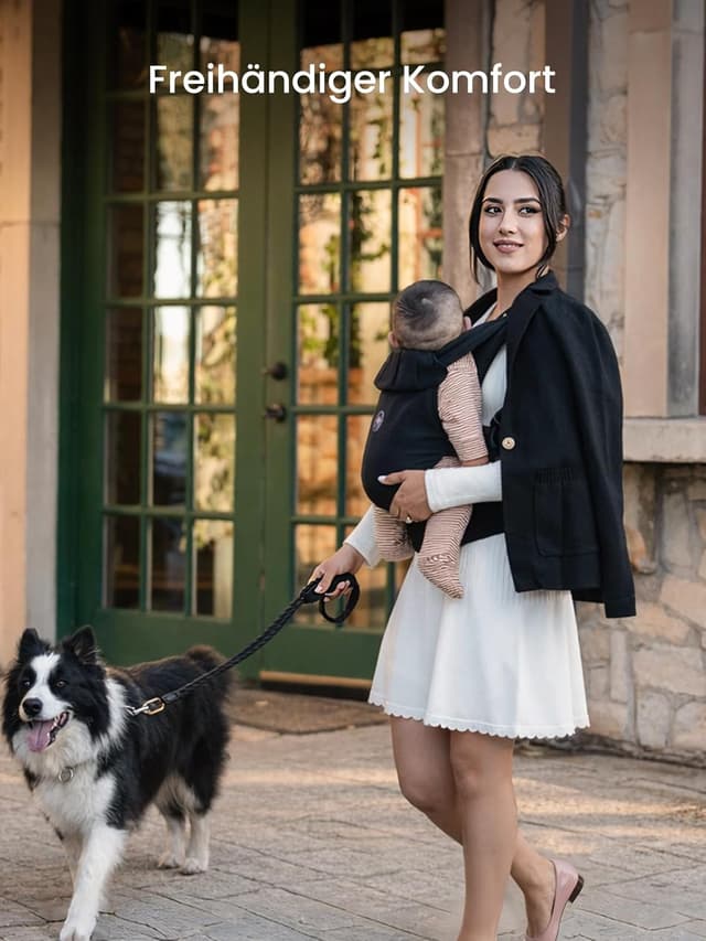 Thumbnail 6 de GROWNSY Babytrage mit Ein-Klick-Schnalle und Kopfstütze (3–20 kg) – ergonomisch & leicht in Schwarz