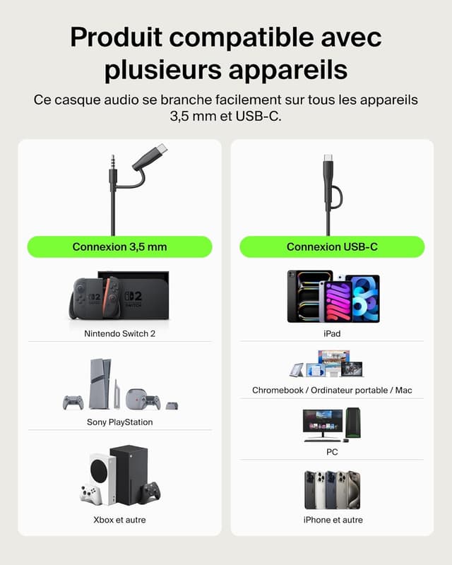 Detalle 2 de Belkin Gaming Inspire Casque Enfants Noir