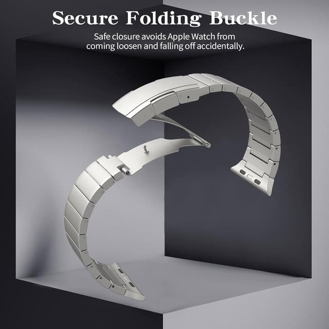 Detalle de TiMOVO Titanium Strap for Apple Watch (49mm, Ultra 3/2/1, 46mm/45mm/44mm/42mm) – Metal Detachable Strap