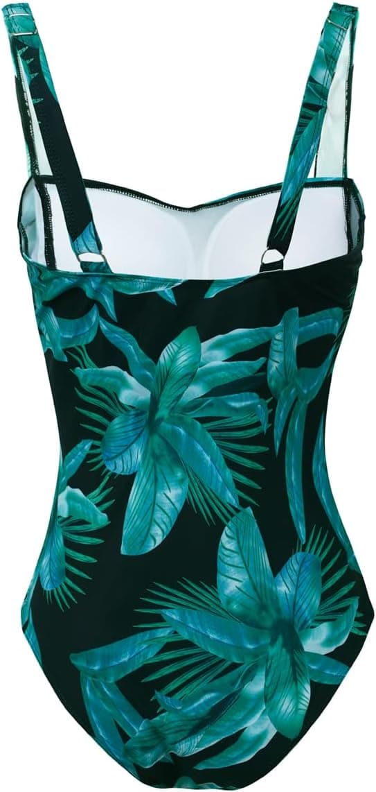 Detalle de Aidotop women’s tummy control one-piece swimsuit with ruched tribal detail