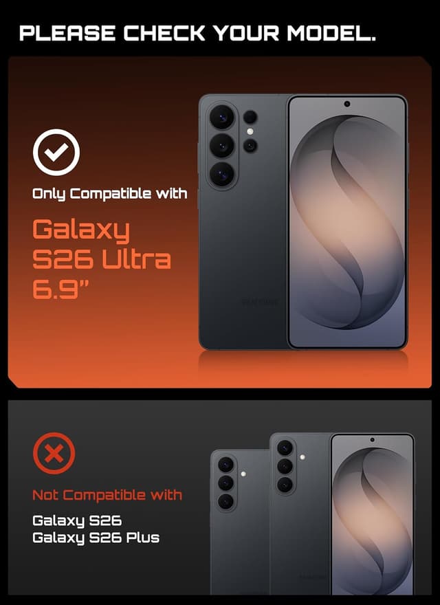 Detalle de SUPCASE Unicorn Beetle Grip Case for Samsung Galaxy S26 Ultra with Kickstand (Wireless Charge Compatible) — Dark