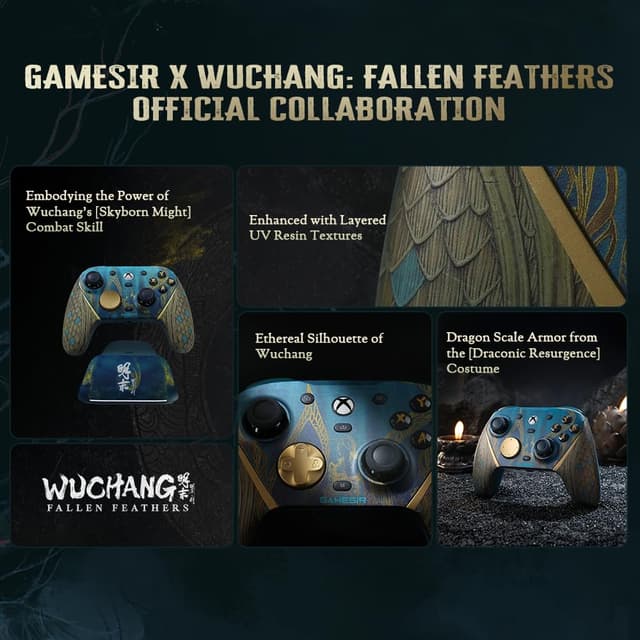 Detalle 2 de GameSir G7 Pro Wireless Controller (Wuchang: Fallen Feathers Edition) für Xbox, PC, Android – Hall-Effekt-Trigger & TMR-Sticks