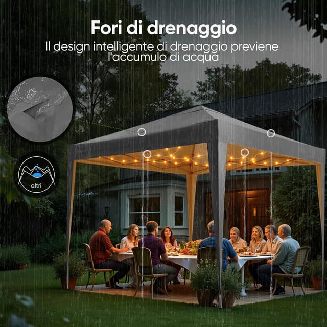 Detalle de Quictent Gazebo pieghevole portatile 3x3 m con borsa di trasporto