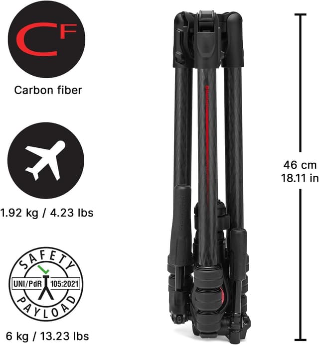 Detalle 2 de Manfrotto Befree GT Pro 3️⃣ Trípode de Calidad