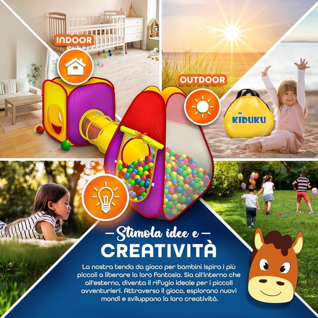 Thumbnail 6 de KIDUKU Tenda a dado Pop Up con tunnel e 200 palline