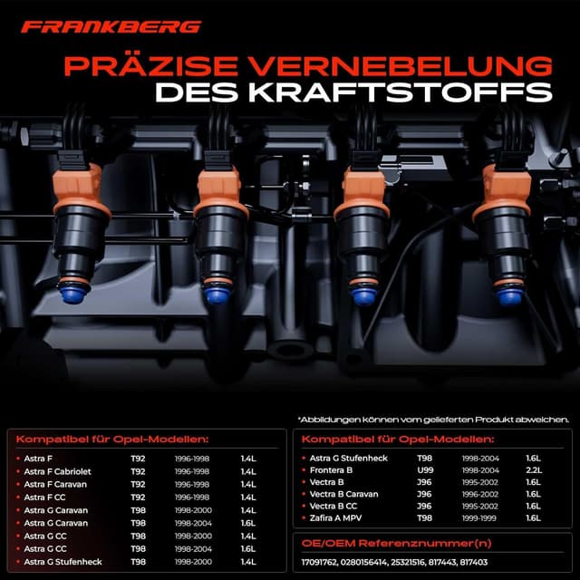 Detalle de Frankberg Einspritzventil 4x, 72,7 mm