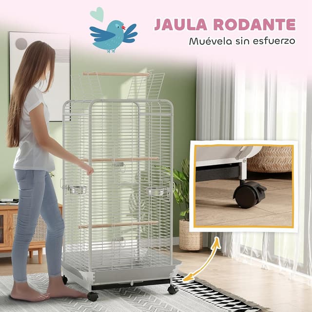 Thumbnail 5 de PawHut Jaula para Pájaros 79x73x146 cm