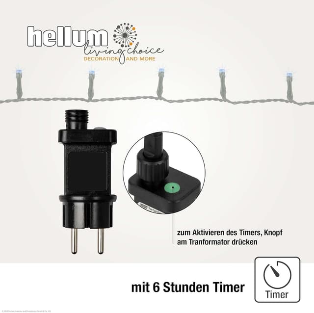 Detalle de Hellum luci fiabesche da esterno con 80 LED, timer sulla spina e cavo 7,9 m