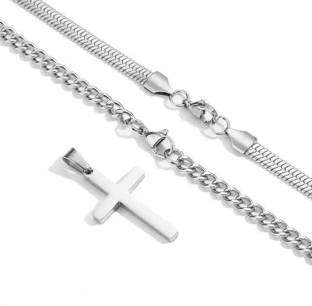 Thumbnail 3 de Esmoly Collar Cruz Hombre 316L acero 2 capas