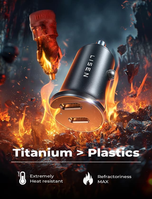 Thumbnail 4 de LISEN 90W car charger with dual USB‑C ports