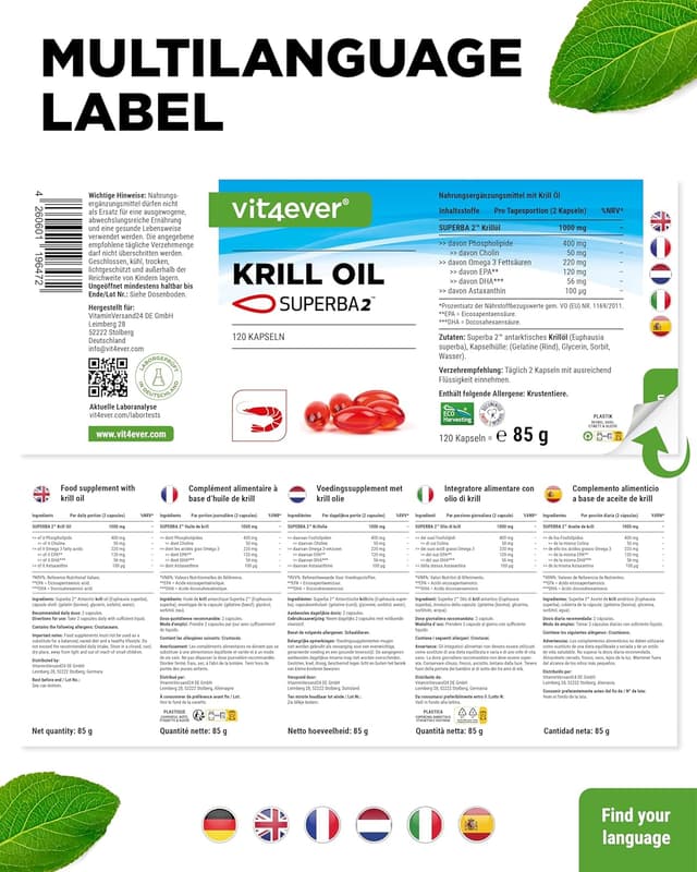 Thumbnail 6 de vit4ever Krillöl 120 Kapseln
