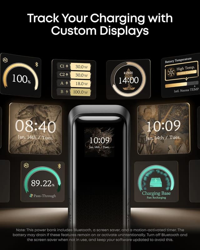 Detalle de Anker Prime Power Bank Black Myth: Wukong Edition (20,100mAh, 220W, 3-Port)