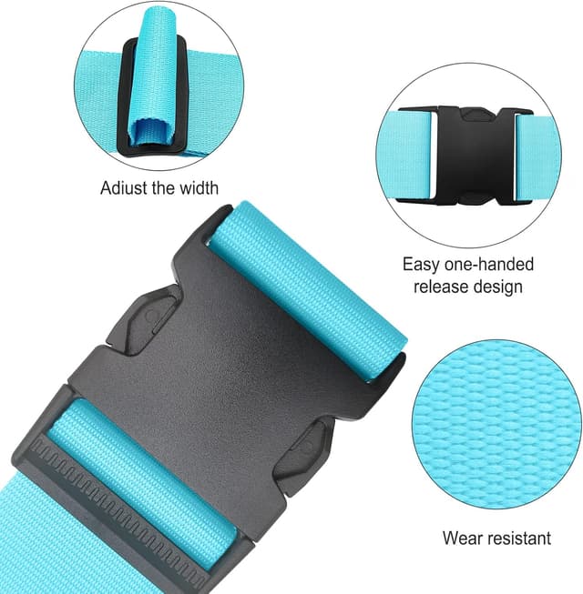 Detalle 2 de Koffergurte 4er-Set Kofferband mit Namensschild