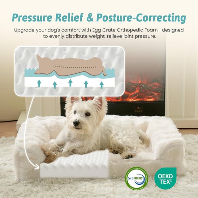 Thumbnail 1 de COZY KISS Faux Fur Orthopedic Dog Bed