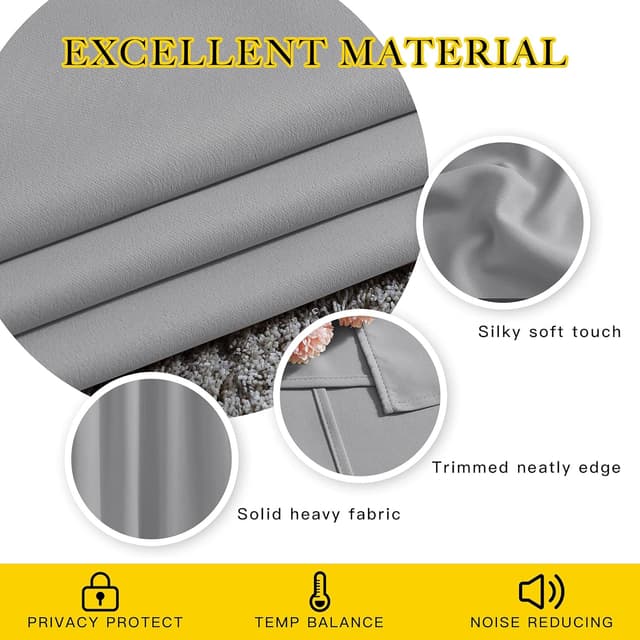 Detalle de NICETOWN Blackout Curtains 52 x 72