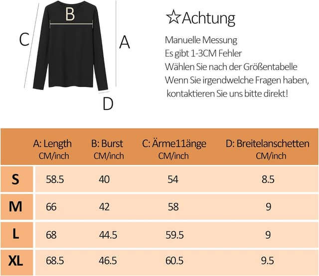 Thumbnail 6 de LiKing Maglietta donna a maniche lunghe con scollo tondo in cotone, 3 paia (3er pack) 6151