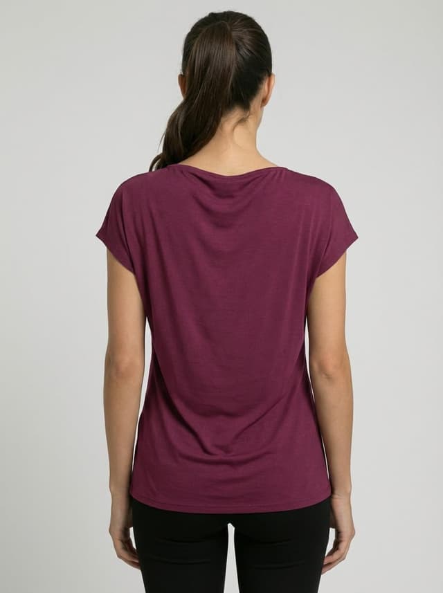 Detalle de Van Der Rich T-Shirt Bluse mit Wasserfallkragen