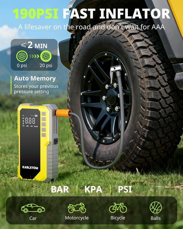 Thumbnail 2 de Karlxtom 4500A Jump Starter with 190 PSI Compressor