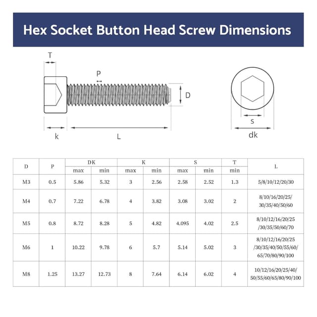 Detalle 2 de BACSHBY 20x Zylinderschrauben DIN 912 M5 x 12 mm Edelstahl A2 mit Innensechskant