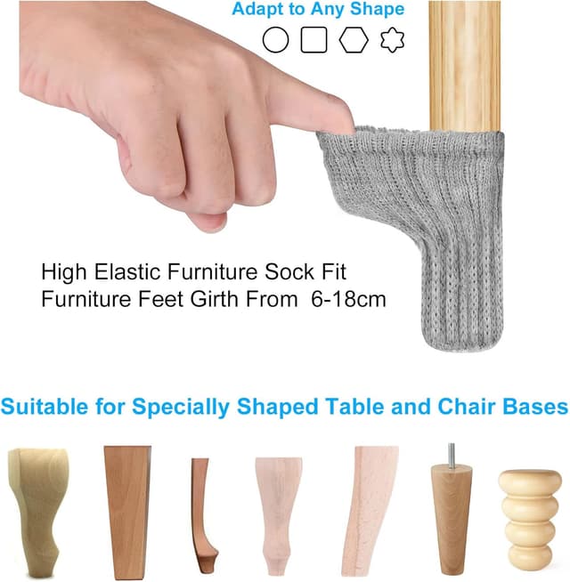 Detalle de OSDUE Stuhlsocken 24er Set für Bodenschutz