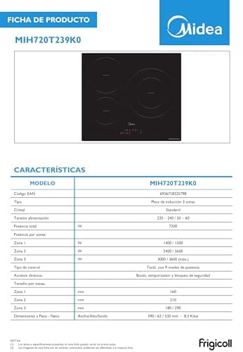 Thumbnail 11 de Midea Placa Inducción 3 fuegos 60 cm