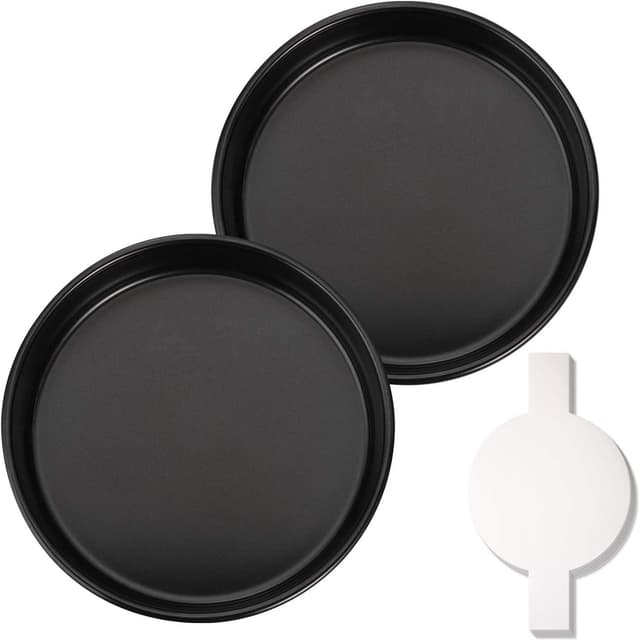 Detalle de HIWARE 9-Inch Round Cakes Pan Set (2 Pans) with 60 Precut Parchment Rounds