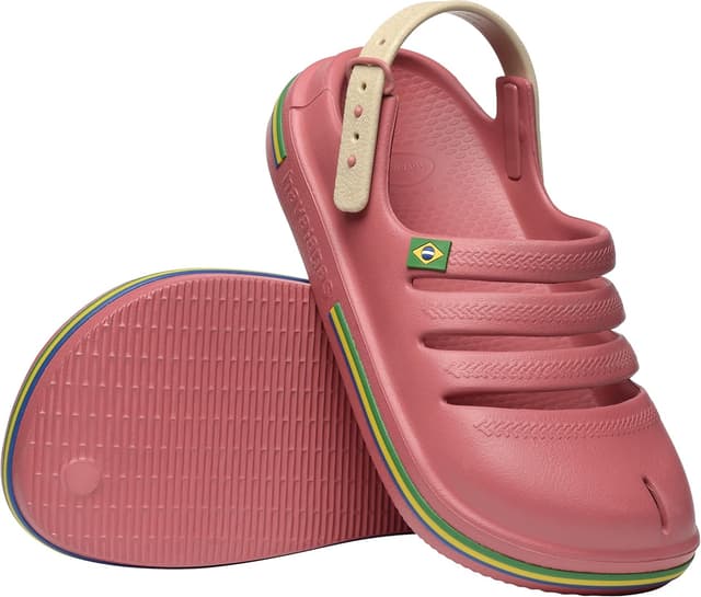 Detalle de Havaianas Kids Clog Brasil — sabots unisexes enfant, couleur séquoia