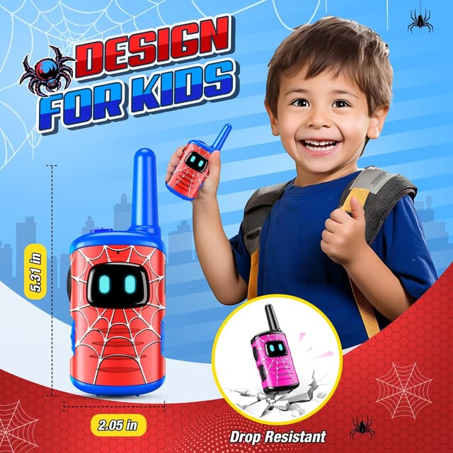Detalle 2 de Toyokid Giochi Bambini walkie-talkie 3 pezzi ricaricabili Type-C per bambini 3-10 anni