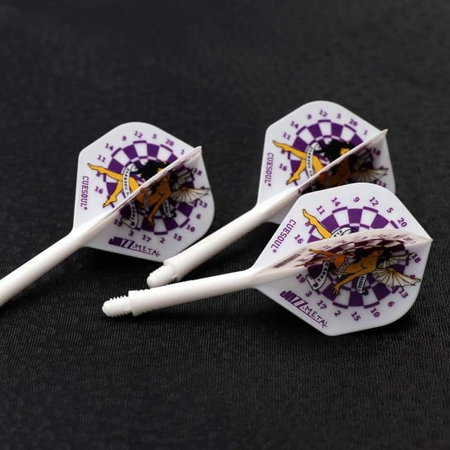 Detalle de Ensemble de 3 fléchettes avec arbre intégré CUESOUL (forme Standard) et volants