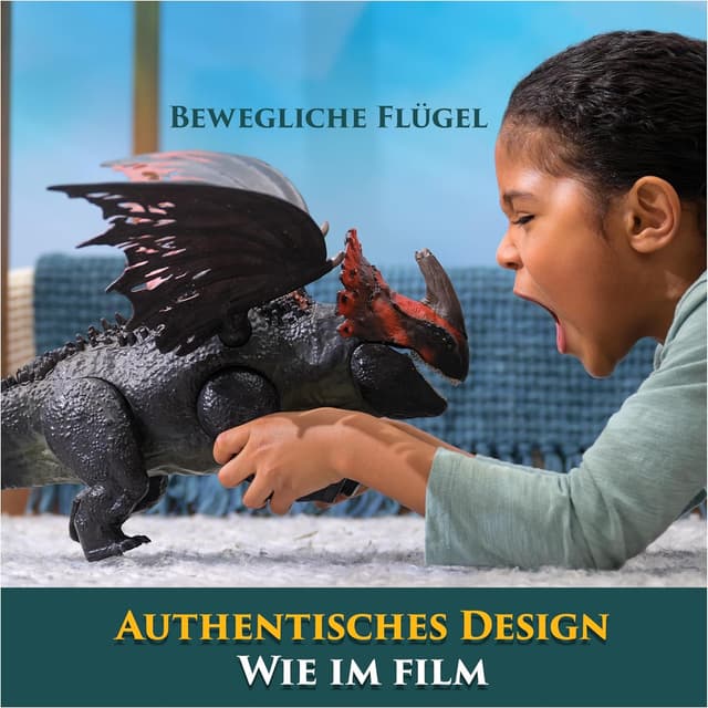 Detalle de Dreamworks Dragons Red Death Chomping Rampage 28-cm