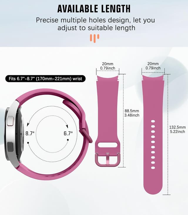 Detalle de MoKo No Gap Strap 20mm silicone for Galaxy Watch