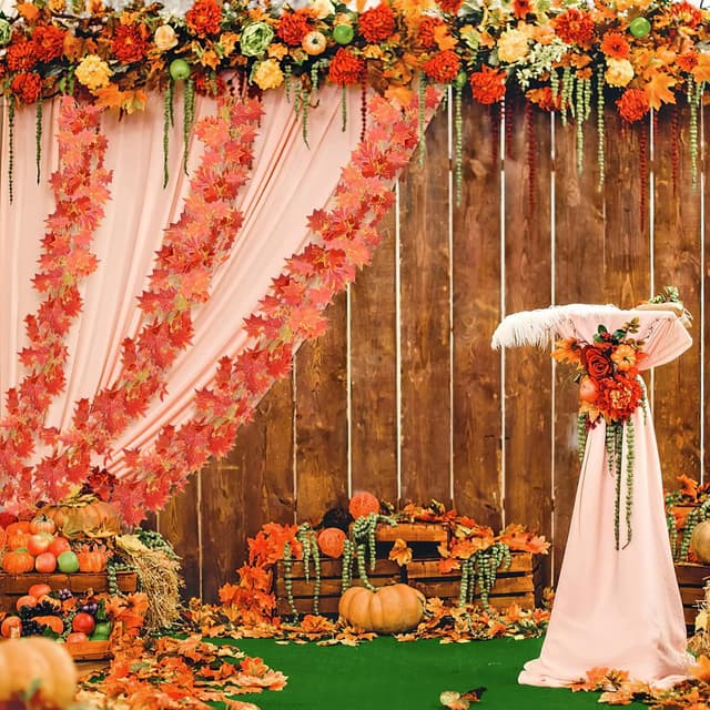 Detalle 1 de 24 pc autumn leaf garland vines