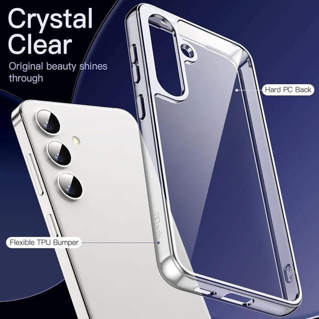 Detalle de JETech Cover anti-ingiallimento per Samsung Galaxy S24 5G in PC trasparente, protezione antiurto e anti-graffio