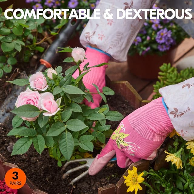 Detalle de Vgo... NT2110, guanti da lavoro donna in nitrile (3 paia, taglia S, 3 colori)