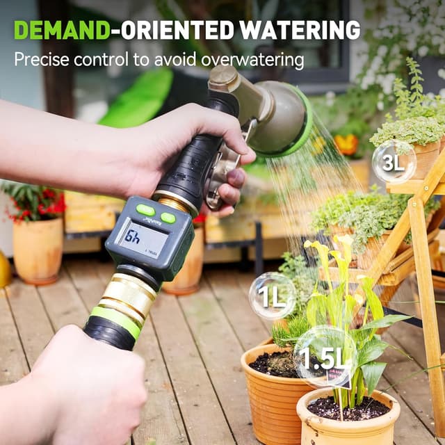 Detalle de RAINPOINT Medidor de Agua con Latón y 4 Modos de Control 💧