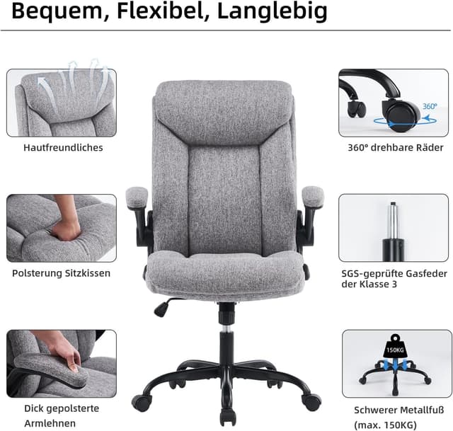 Thumbnail 6 de MZLEE Ergonomischer Bürostuhl 150 kg