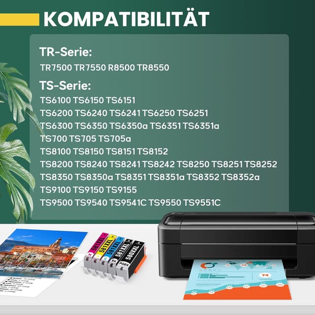 Detalle 2 de INK E-SALE 580 581 Druckerpatronen 10er-Pack