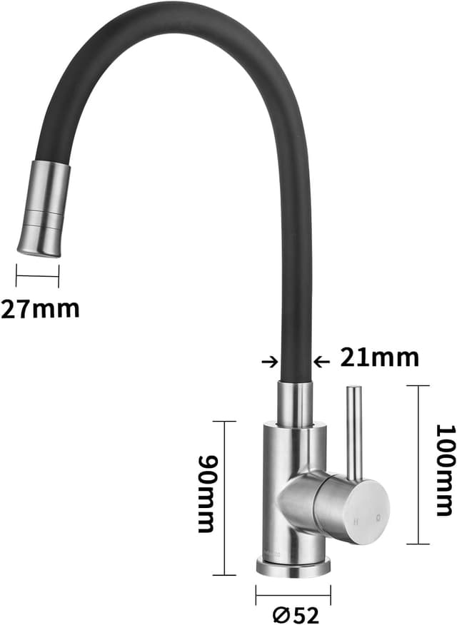 Thumbnail 5 de LakeBayMZC Robinet cuisine noir 360°