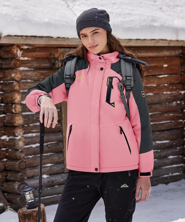 Detalle de TACVASEN Women's Waterproof Jacket with Detachable Hood