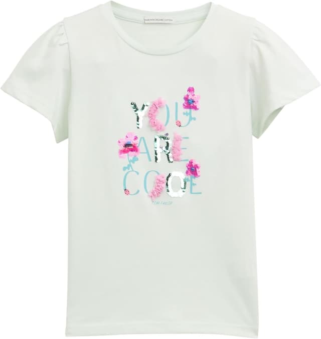 Detalle de TOM TAILOR T-Shirt bambine e ragazze con scritta e paillettes reversibili