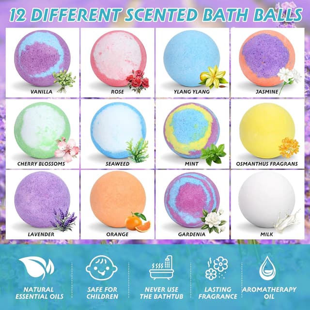 Thumbnail 2 de CIMOYBAI Badekugel 12 pezzi bombe da bagno per bambini