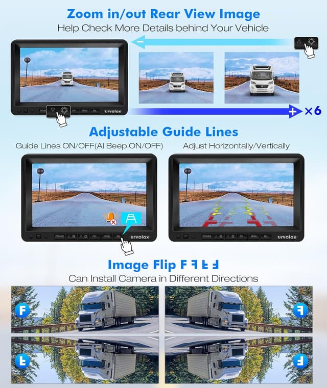 Thumbnail 5 de URVOLAX kabellose Rückfahrkamera mit KI 7 Zoll