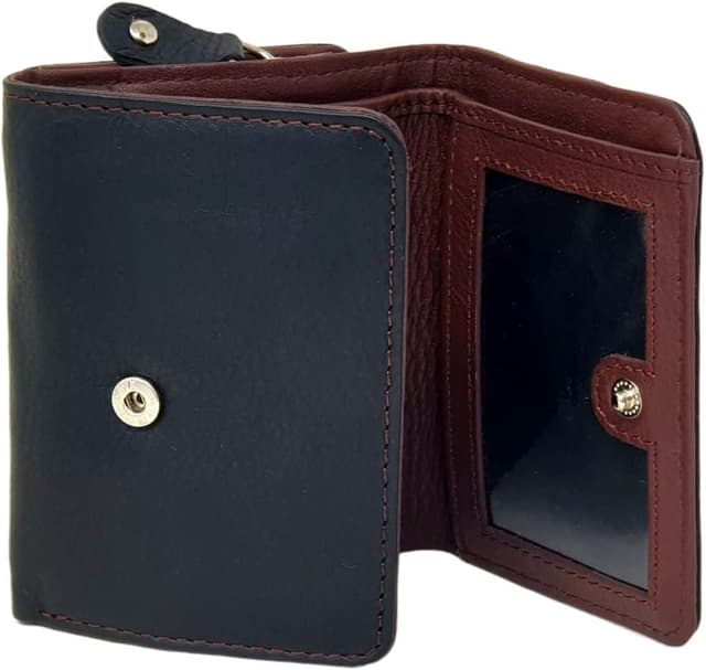 Detalle de RFID leather wallet 5555, zip coin pocket