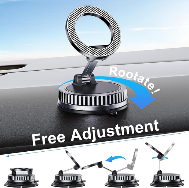 Detalle 2 de Chiclish MagSafe Car Phone Holder (360° Adjustable, 3M Suction, Up to 3600 gf Magnetic Force) for iPhone 17–12 Series