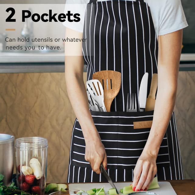 Detalle 2 de NLUS Kitchen Aprons 2 Pack, 60% Cotton