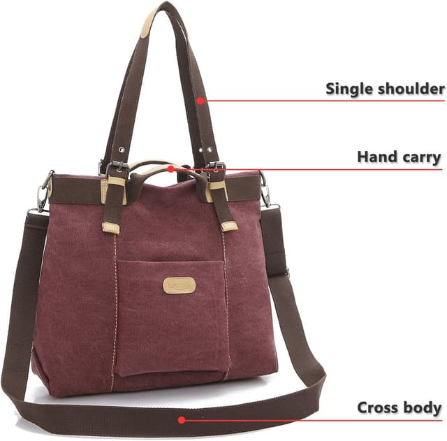 Thumbnail 1 de LOSMILE Bolso tote de lona 15L vino tinto 👜